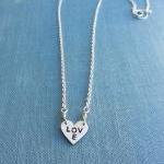 Sterling Silver Heart Necklace On Sterling Chain -..