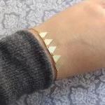 Gold Brass Garland Bracelet, Gold Plated Chain,..