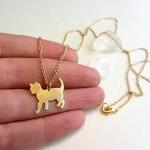 Gold Cat Necklace, Animal Pet Jewelry, Long..