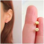Round Studs - Post Earrings In Brass And Sterling..
