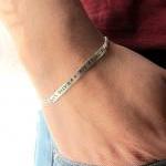 Personalized Sterling Silver Chain Bracelet, Rock..
