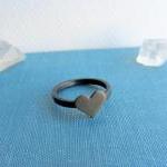 Oxidized Sterling Silver Heart Ring, Love..