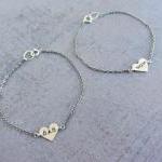 Sterling Silver Chain Love Bracelets, Mom And Dad..