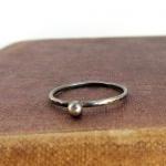 Oxidized Sterling Silver Simple Ball Stack Ring,..