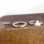 Sterling Silver Triangle Ring, Geometric Jewelry.
