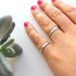 Simple Hammered Textured Sterling Silver Stack..