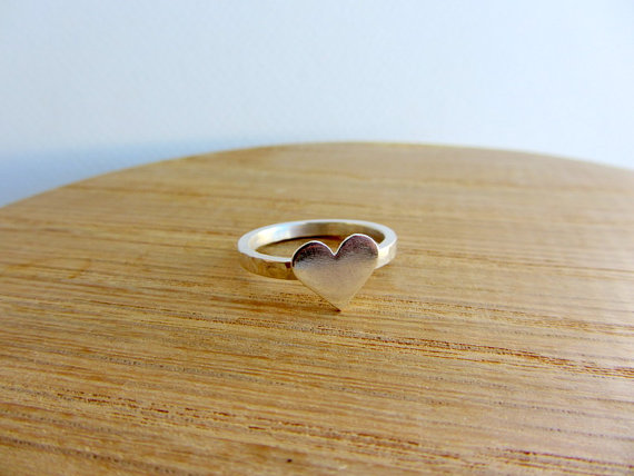 Sterling Silver Heart Ring, Love Anniversary Gift, Bridesmaid, Wedding