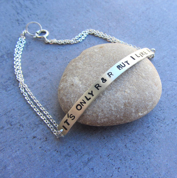 Personalized Sterling Silver Chain Bracelet, Rock And Roll, Rolling Stones Song, Custom Jewelry